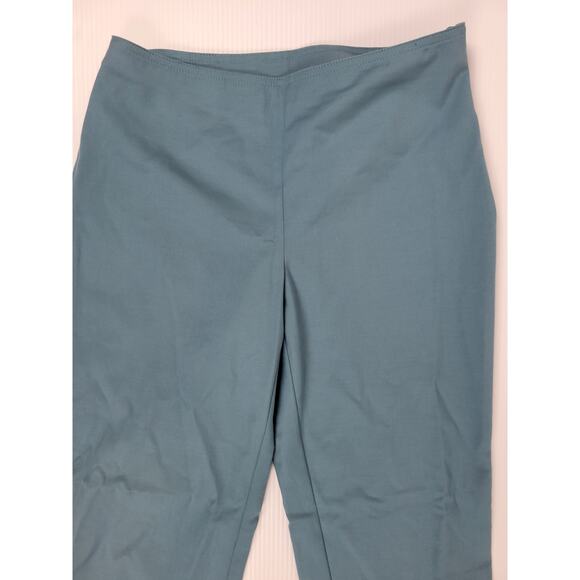 St. John 2 Teal‎ Green Side Zipper Pull On Career Ankle Preppy Workwear Pants - Picture 2 of 13